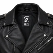 Black Real Leather men motorcycle jacket for Biker Style - jacket field 005