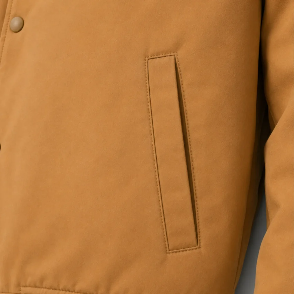 Men's Camel Brown Bomber Leather Jacket - Jacket Field 001