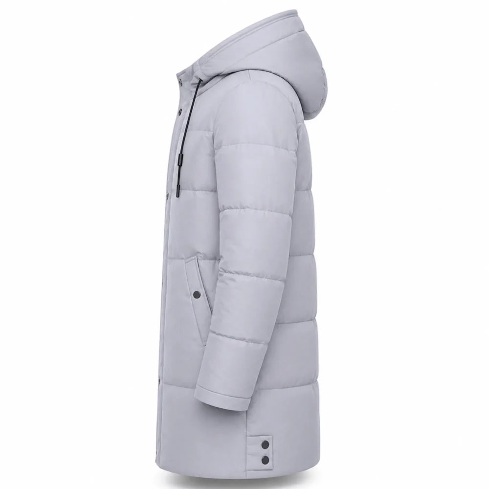 Men's puffer jacket: Warm Grey Winter Coat for Ultimate Comfort - jacket field 007