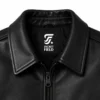 Men’s Black Bomber Leather Jacket with Zipper - jacket field 002