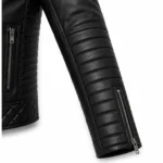 Black Real Leather men motorcycle jacket for Biker Style - jacket field 005