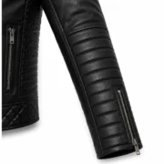 Black Real Leather men motorcycle jacket for Biker Style - jacket field 005