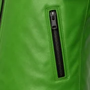 Best men motorcycle leather jacket – Stylish Green Cafe Racer Biker Gear - jacket field 006