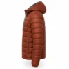 Men's Puffer Jacket – Rust Orange Windproof Hooded Winter Coat with Sherpa Lining - jacket field 008