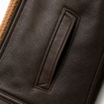 Men's Shearling Jacket Dark Brown B3 Aviator Leather Coat with Camel Sherpa Lining - jacket field 009