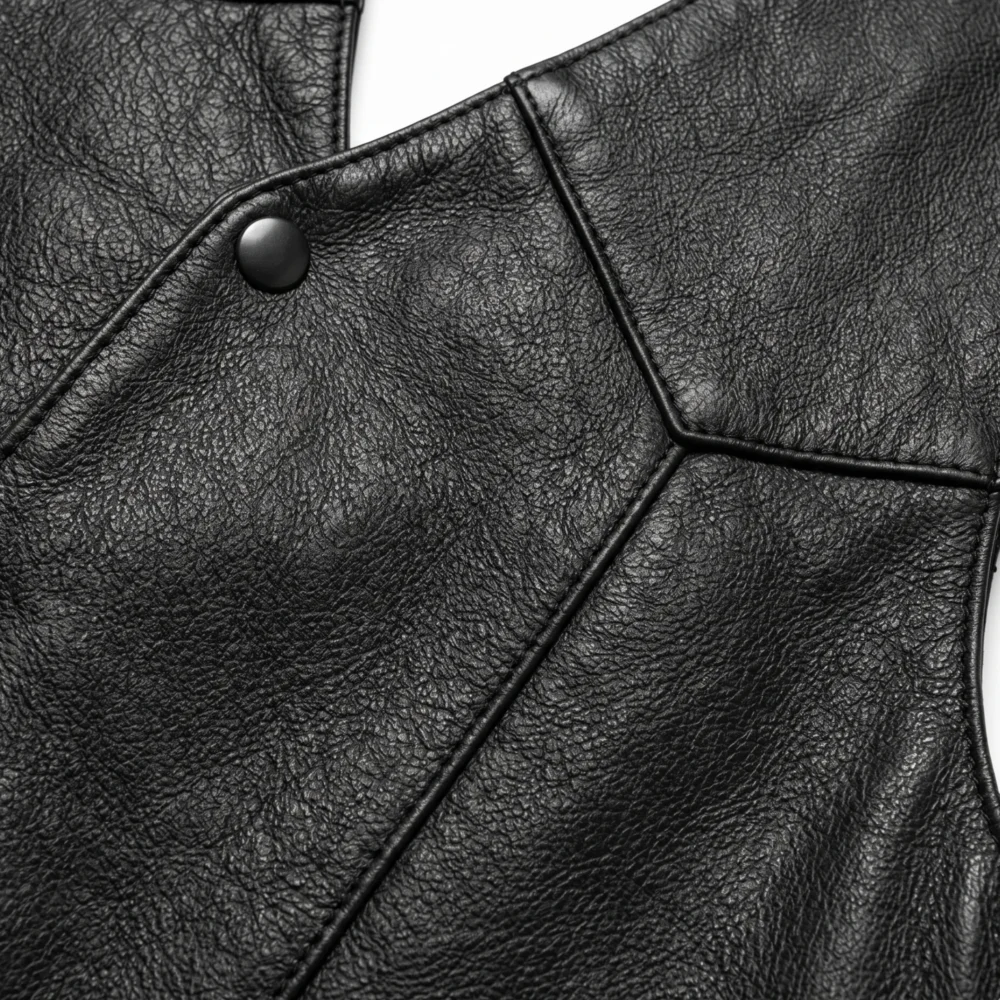 Men Leather Vest Western Style with Concealed Pockets - Jacket Field 003