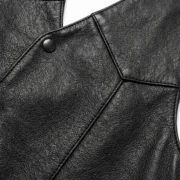 Men Leather Vest Western Style with Concealed Pockets - Jacket Field 003