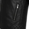 Black Real Leather men motorcycle jacket for Biker Style - jacket field 005