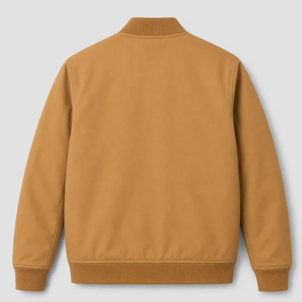 Men's Camel Brown Bomber Leather Jacket - Jacket Field 001