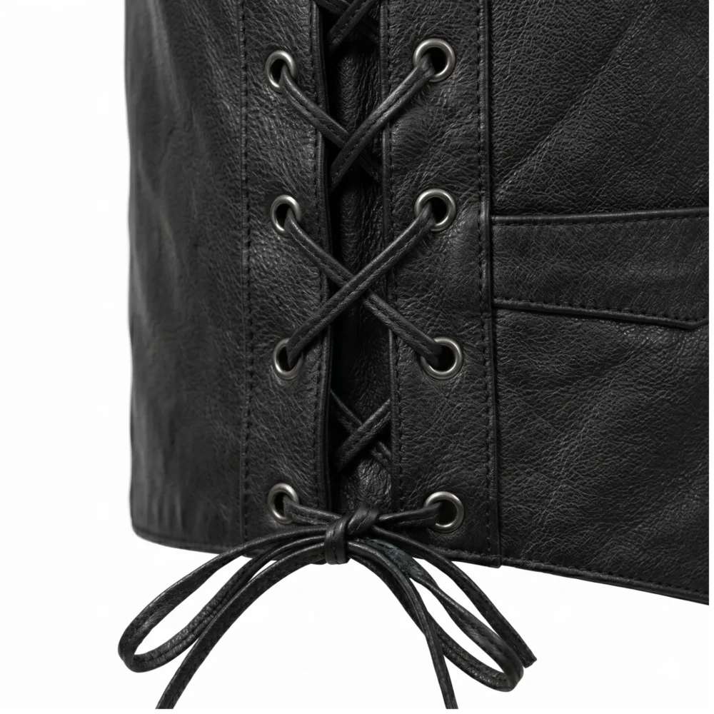 Men Leather Vest Western Style with Concealed Pockets - Jacket Field 003