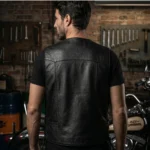 Men Leather Vest Western Style with Concealed Pockets - Jacket Field 003