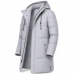 Men's puffer jacket: Warm Grey Winter Coat for Ultimate Comfort - jacket field 007