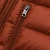 Men's Puffer Jacket Rust Orange Windproof Hooded Winter Coat with Sherpa Lining - jacket field 008