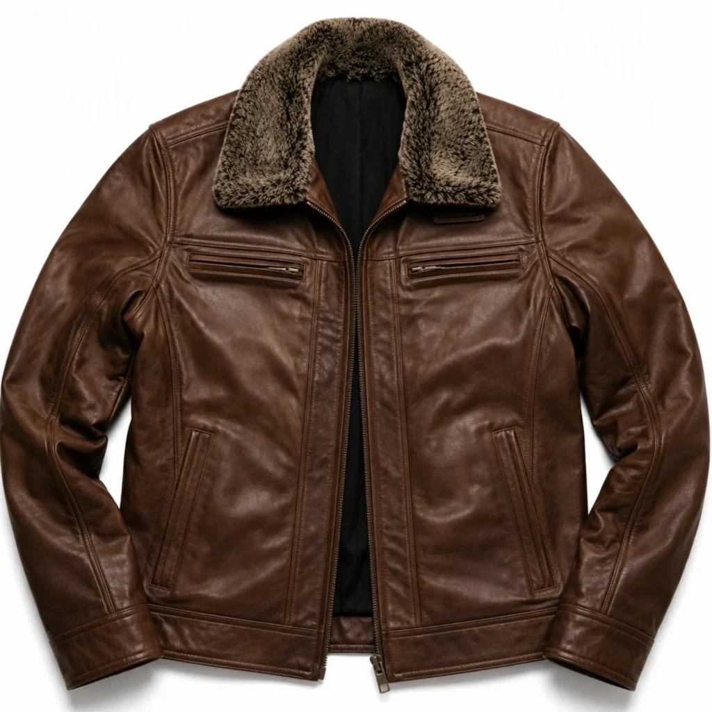 9 5 - It Hits You The Moment You Put It On — Why This Dark Brown Leather Biker Jacket With Fur Collar Is the One You'll Actually Wear All Winter