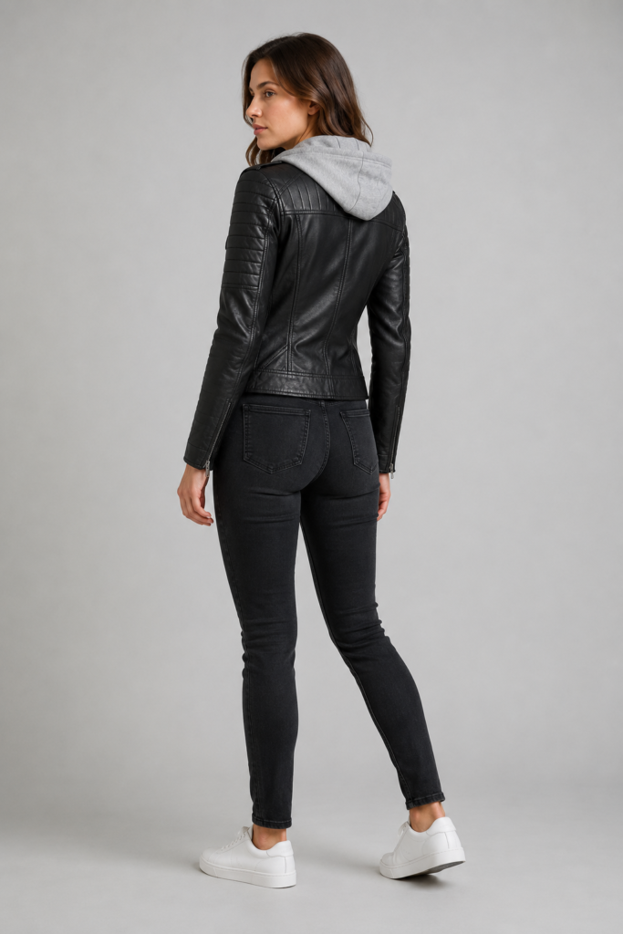 The Women's Leather Hoodie Jacket That Makes Every Outfit Look Effortless