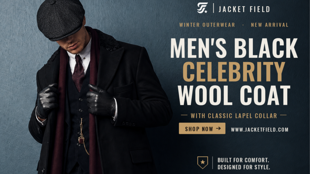 Look Effortlessly Sharp in the Best Men's Black Celebrity Wool Coat
