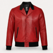 Holiday Leather Jacket for Men – Red Christmas Bomber Jacket | Jacket Field