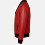 Holiday Leather Jacket for Men – Red Christmas Bomber Jacket | Jacket Field
